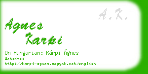 agnes karpi business card